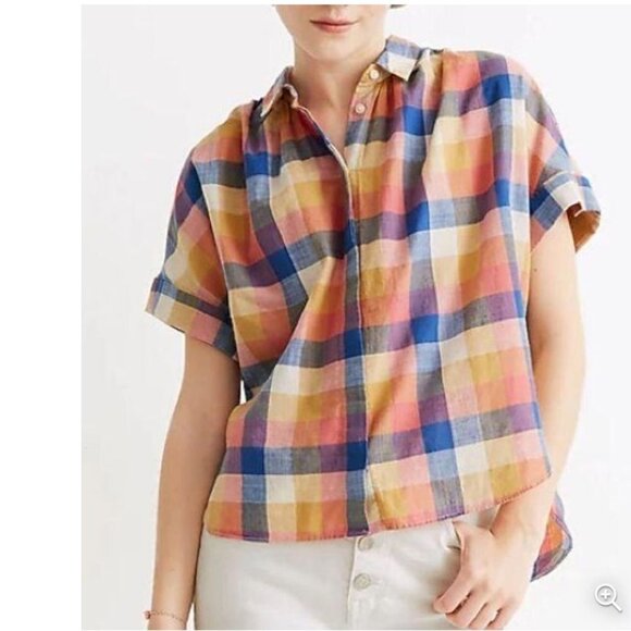 Madewell Tops - LAST CHANCE Madewell Hilltop Shirt in Rainbow Check Size XXS